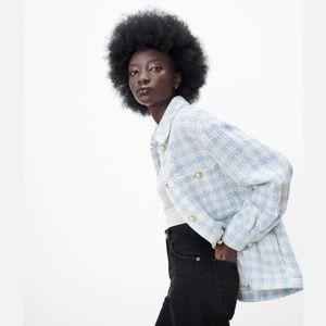 Zara tweed Pearl button jacket
